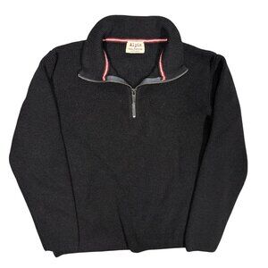 Phil Petter Alpin 1/4 Zip Knit Sweater 100% Merino Wool Black Heavyweight Large